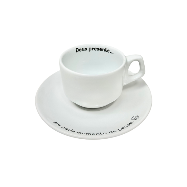 Xícara Para Chá Com Pires Em Porcelana Pró 200ml Oxford - Exclusivo